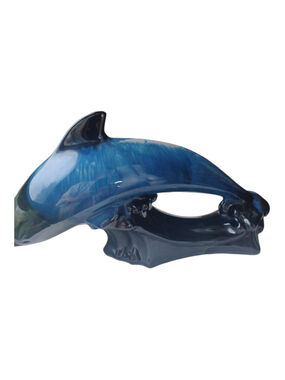Blue Mountain Pottery Dolphin Large 15" Long x 7.5" High with Tag and Sticker